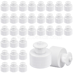 Plastic PP Screw Hand Push Pull Cap, for Sports Drink Bottles, Detergent Bottles, White, 30x32mm, Inner Diameter: 28mm(FIND-WH0159-14C)