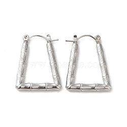 Non-Tarnish 304 Stainless Hoop Earrings for Women, Trapezoid, Stainless Steel Color, 26.5x20.5x3mm(EJEW-Z026-35P)