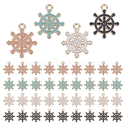 Elite 40Pcs 4 Colors Light Gold Alloy Pendants, with Enamel, Cadmium Free & Lead Free, Helm, Mixed Color, 19.5x17x1.5mm, Hole: 1.8mm, 10pcs/color(ENAM-PH0001-84)