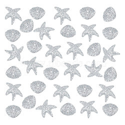100Pcs 2 Style Resin Rhinestones Cabochons, Nail Art Decoration Accessories for Women, Shell & Starfish, Mixed Patterns, 6.5~9x8~10.5x2.5~3mm, 50pcs/style(MRMJ-OC0003-73)