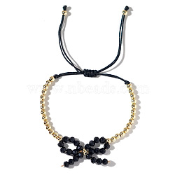 Elegant Butterfly Bow Girl Style Bracelet Gold-plated Copper Beads Pearl-like(NQ2566-4)