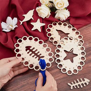 CHGCRAFT 3Pcs 3 Patterns Wood Embroidery Thread Plate(FIND-CA0002-54)-3
