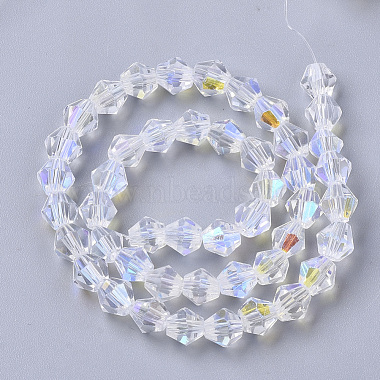 Chapelets de perles en verre galvanoplastique(EGLA-Q118-6mm-C17)-2