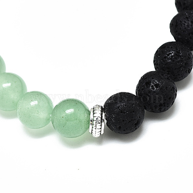 Bracelets extensibles avec perles en aventurine verte naturelle(BJEW-R309-02-A14)-2