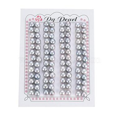 7mm LightGrey Rondelle Pearl Beads