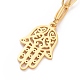 304 Stainless Steel Hamsa Hand Pendant Necklace for Women(NJEW-G018-06G)-1