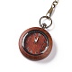 Ebony Wood Pocket Watch with Brass Curb Chain and Clips(WACH-D017-A13-02AB)-2