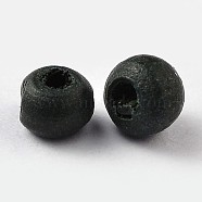 Natural Wood Beads, Rondelle, Lead Free, Dyed, Black, about 5.5mm wide, 4mm high, hole: 1.5mm, about 440pcs/20g(X-TB093Y-9)