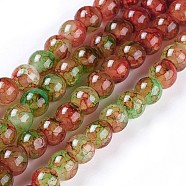Spray Painted Glass Beads Strands, Round, Colorful, 8~8.5mm, Hole: 1.5mm, about 100pcs/strand, 31.1 inch(79cm)(GLAA-A038-C-47)