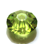 Imitation Austrian Crystal Beads, Grade AAA, Faceted, Flat Round, Yellow Green, 4.5x2.5mm, Hole: 0.7~0.9mm(SWAR-F061-2x5mm-17)