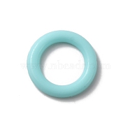 Plastic Knitting Stitch Marker Rings, Round Ring, Pale Turquoise, 1.15x0.1cm, 100pcs/bag(DIY-WH0032-21)