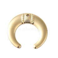 Brass Pendants, Horn, Real 24K Gold Plated, 18x19x1mm, Hole: 1.4mm(KK-P259-13G)