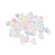 Transparent Spray Painted Acrylic Beads, Round, Mixed Color, 7.8mm, Hole: 1.7mm, about 1840pcs/500g(MACR-C013-17)