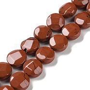 Natural Red Jasper Beads Strands, Faceted, Flat Round, 10~10.5x4.5~5.5mm, Hole: 1.2mm, about 20pcs/strand, 7.80 inch(19.8cm)(G-K357-B13-01)