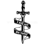 Acrylic Bookmarks, Sword with Word I Will Not Die Today Bookmark, School Office Supplies, 170x60mm(PW-WG86253-03)