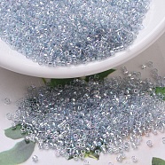 MIYUKI Delica Beads, Cylinder, Japanese Seed Beads, 11/0, (DB0110) Transparent Light Marine Blue Gold Luster, 1.3x1.6mm, Hole: 0.8mm, about 2000pcs/10g(X-SEED-J020-DB0110)