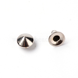 Iron Rivet, for Clothes Bag Shoes Leather Craft, Cone, Platinum, 6x4mm(IFIN-WH0057-37P)