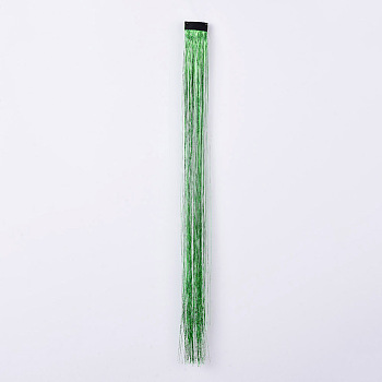 Fashion Women's Hair Accessories, with PET & Braid Nylon Metallic Cord Hair Wigs, Green, 500x35mm
