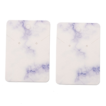 Paper Earring Display Cards, Rectangle with Marble Pattern, Medium Slate Blue, 7.2x5.1x0.04cm, 100pcs/bag
