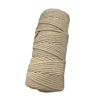 Cotton String Threads for Crafts Knitting Making, PeachPuff, 3mm, about 109.36 Yards(100m)/Roll