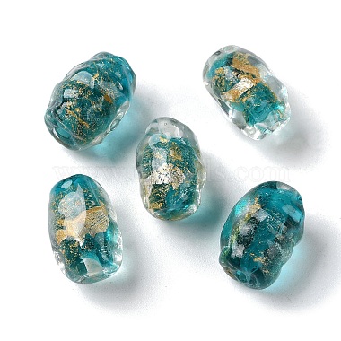 Medium Turquoise Oval Lampwork Beads