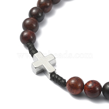Wood Rosary Bead Necklaces(NJEW-TA00081)-5
