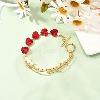 Shell Pearl Beaded Bracelets for Girl Women(X1-BJEW-TA00014)-2