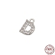 Real Platinum Plated Rhodium Plated 925 Sterling Silver Micro Pave Clear Cubic Zirconia Charms(STER-P054-10P-D)-1