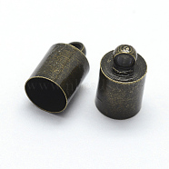 Brass Cord Ends, End Caps, Nickel Free, Antique Bronze, 10x6mm, Hole: 2mm, Inner Diameter: 5.5mm(KK-D219-11x6-AB-NF)