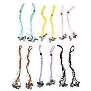 12Pcs Tree of Life Braided Nylon Cord Macrame Pouch Pendant Decorations, Tumbled Gemstone Beaded Hanging Ornament, Interchangeable Stone, with Dyed Natural Wood Beads, Mixed Color, 205mm(AJEW-SW00009-01)