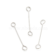 316 Surgical Stainless Steel Eye Pins, Double Sided Eye Pins, Stainless Steel Color, 15x2.5x0.4mm, Hole: 1.5mm(X-STAS-P277-A01-P)
