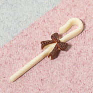 Resin Canochons, Crutch with Bowknot, Champagne Yellow, 55.8x13mm(RESI-CJC0008-03D)