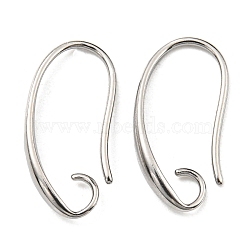 304 Stainless Steel Earring Hooks, Ear Wire with Loops, Stainless Steel Color, 20 Gauge, 18.5x8.5x3mm, Hole: 3x2.5mm, Pin: 0.8mm(STAS-G310-21P)