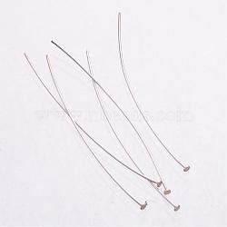 925 Sterling Silver Flat Head Pins, Silver, 44~45x0.5mm, Head: 1.5mm, about 200pcs/20g(STER-K017-45mm-S)