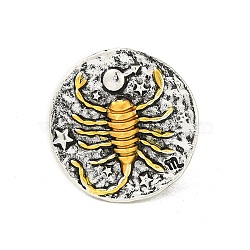 Alloy Brooches, Enamel Pins, for Backpack Clothes, Constellation, Scorpio, 19.5x3.5mm(JEWB-S014-03A)