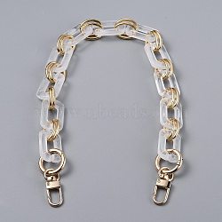 Resin Bag Chains Strap, with Golden Alloy Link and Swivel Clasps, for Bag Straps Replacement Accessories, WhiteSmoke, 45x2cm(FIND-H210-01A-A)