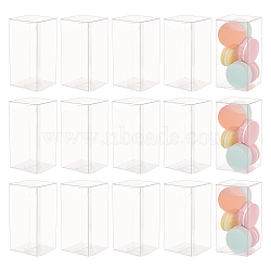Rectangle Transparent Plastic PVC Box Gift Packaging, Waterproof Folding Box, for Toys & Molds, Clear, Box: 6x6x12.1cm(CON-BC0007-11B)