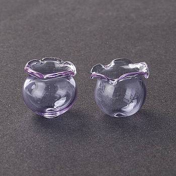 Glass Bead Cone for Wind Chimes Making, Campanula Medium L, Thistle, 15x16mm, Hole: 2.7mm