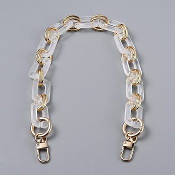 Resin Bag Chains Strap, with Golden Alloy Link and Swivel Clasps, for Bag Straps Replacement Accessories, WhiteSmoke, 45x2cm