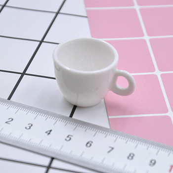 Miniature Plastic Mini Cup, for Dollhouse Accessories Pretending Prop Decorations, WhiteSmoke, 40x30x25mm