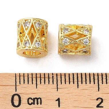 Brass Micro Pave Cubic Zirconia European Beads(KK-P239-26G)-3