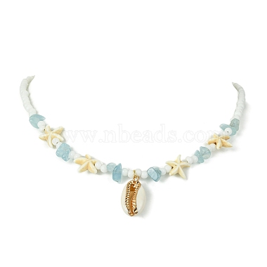 Natural Shell Pendant Necklace(NJEW-TA00108)-2