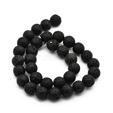 Natural Lava Rock Round Bead Strands(G-M169-12mm-03)-2