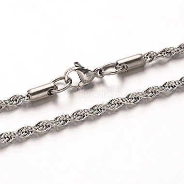 304 Stainless Steel Rope Chain Necklaces(NJEW-M124-09)-2
