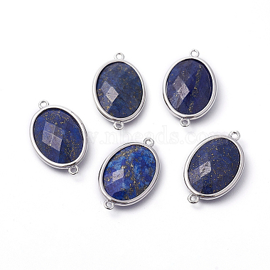 Platinum Oval Lapis Lazuli Links