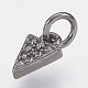 Brass Micro Pave Cubic Zirconia Charms(ZIRC-F083-025B-RS)-1