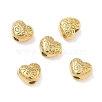 304 Stainless Steel Beads, Heart, Ion Plating(IP), Real 18K Gold Plated, 5x6x4mm, Hole: 1.5mm(STAS-D204-42G)