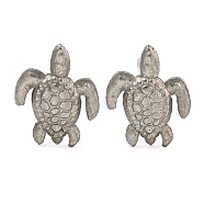 Non-Tarnish 304 Stainless Steel Ear Studs, Turtle, Stainless Steel Color, 10x8mm(EJEW-P291-05P)