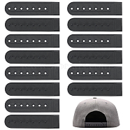 PE Plastic 7 Holes Hats Replacement Fasteners Buckle, Strap Extender, Baseball Cap Cowboy Hat Snap Strap Clip, Black, 81x20x4mm, Hole: 2.6mm, 48 Sets/box(FIND-BC0003-50)