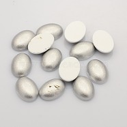 Oval Acrylic Cabochons, Silver, 25x18x6.2~6.34mm(ACAB-N006-18x25-Y8)